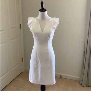 WHBM Ruffle Shoulder Sheath